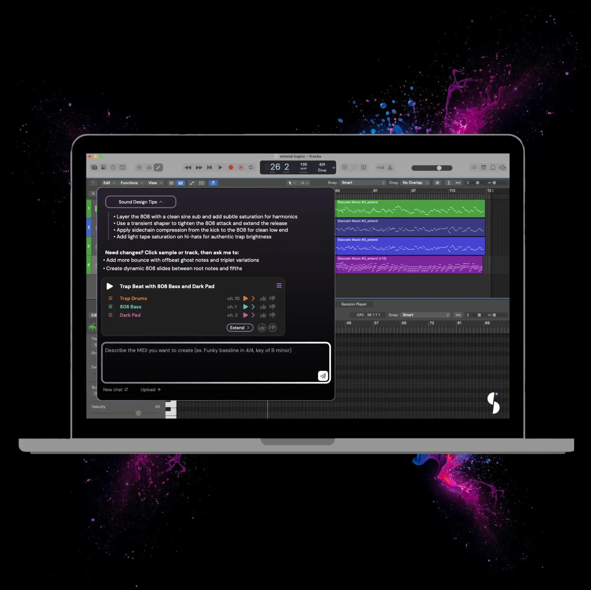 Watch producer Eric create new stems using the AI Instrument